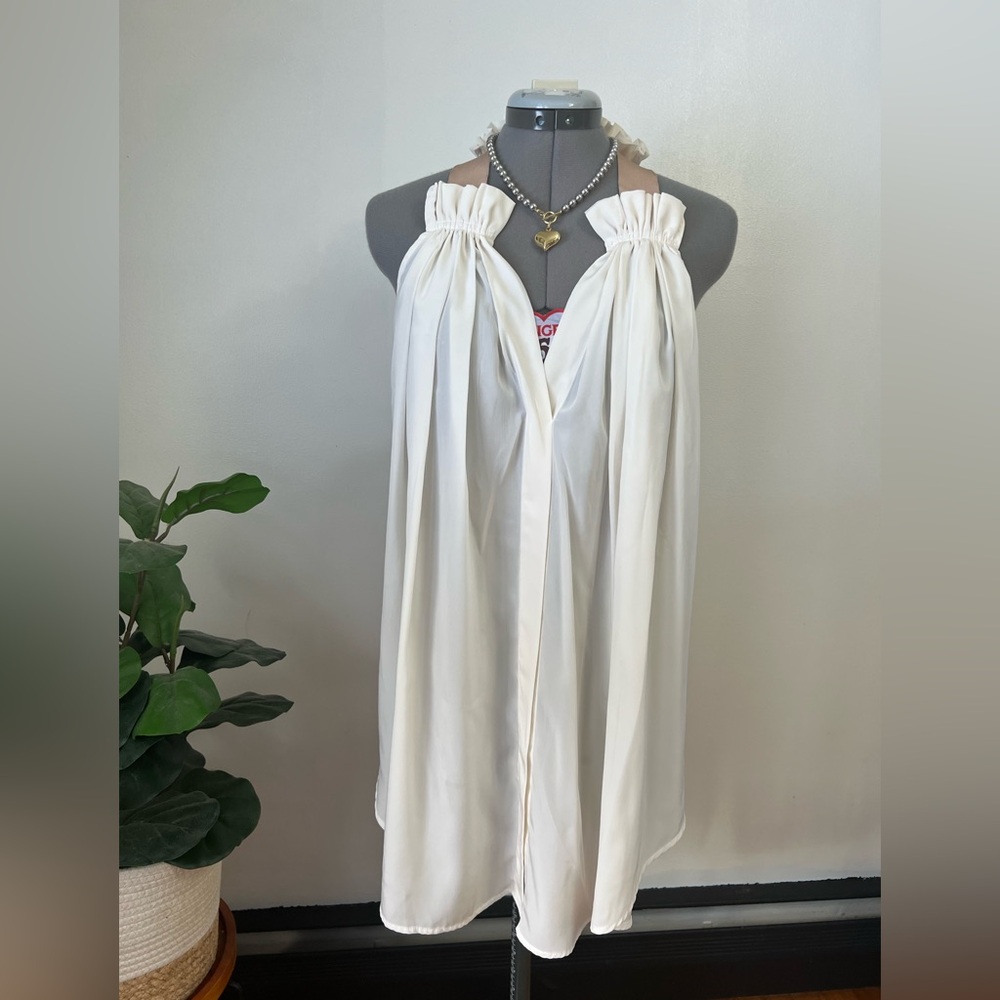 Hatch Collection Maternity The Lily Tank Blouse Top Shirt cream & tan One
Size